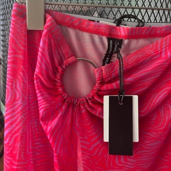 Kendall + Kylie 2 Piece & Sarong Cover Up Red 3 Pc Set Size Medium - Picture 12 of 16